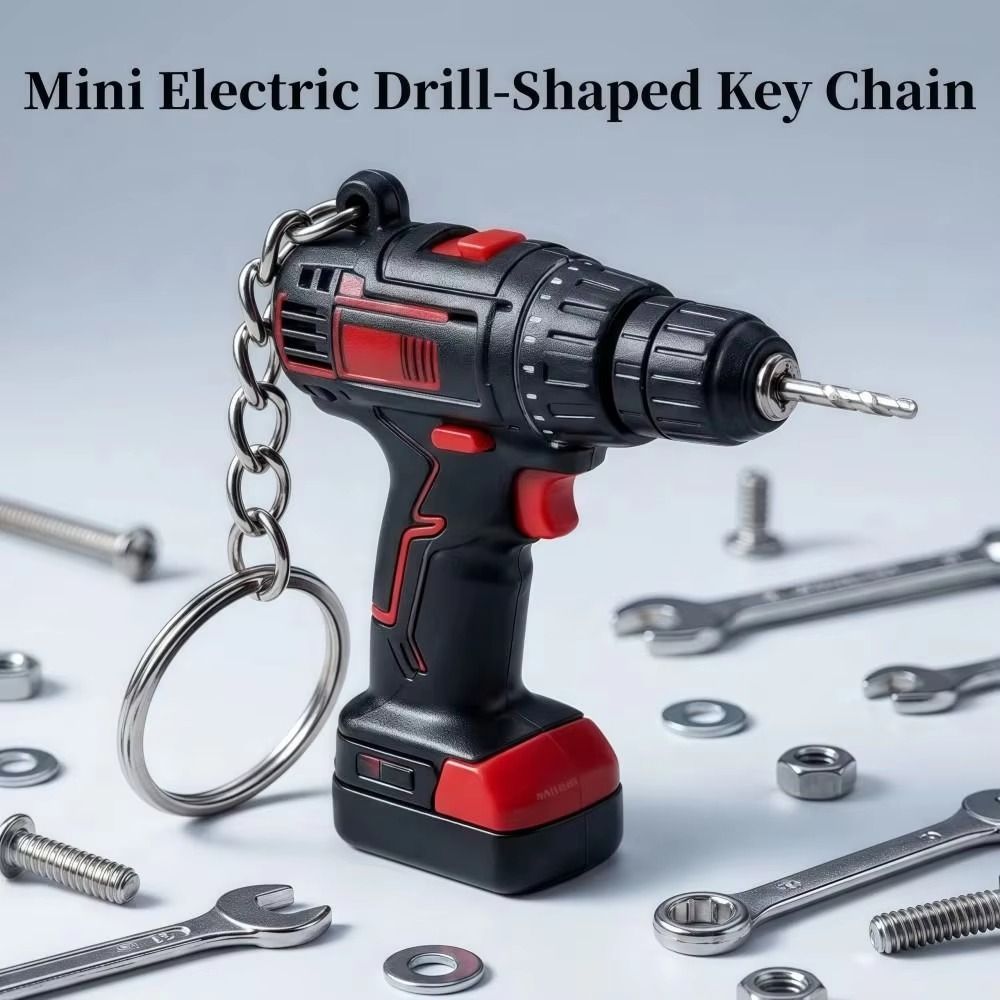 Power Tools Yellow - Gerçekçi Elektrikli Matkap Anahtarlık PVC Hafif