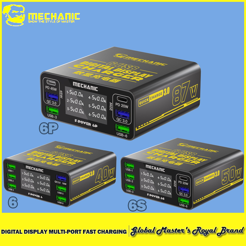 Power Tools Toolstation - MEKANİK 6 Bağlantı Noktalı USB hızlı